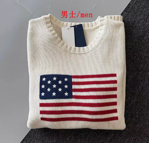 Rao lalen người đàn ông của bông polyester Crew Áo len giản dị áo thun len tiêu chuẩn thoáng khí chống nhăn - Product Image 1