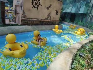 Carino giallo PVC gonfiabile anatra piscina tubo portatile pieghevole acqua galleggianti giocattoli anello - Product Image 5