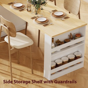<span class=keywords><strong>Mesa</strong></span> de Comedor Extensible <span class=keywords><strong>para</strong></span> <span class=keywords><strong>Isla</strong></span> de <span class=keywords><strong>Cocina</strong></span> de 82 Pulgadas, con Capacidad <span class=keywords><strong>para</strong></span> 4-6 Personas, de Piedra Sinterizada Sintética, Bambú Ecológico, Diseño Moderno, Doble Tamaño, <span class=keywords><strong>para</strong></span> Hotel - Product Image 5