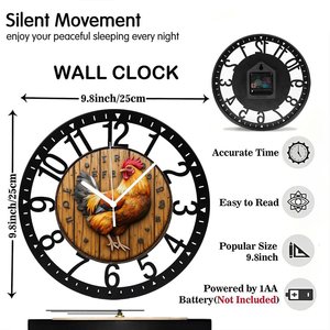 25cm Round Iron <strong>Clock</strong> Designed as <strong>a</strong> <strong>Gear</strong> Settings Icon - Product Image 2