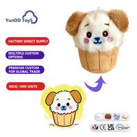 Porte-clés en peluche chiot mignon et doux avec illustration personnalisée, porte-clés animal de dessin animé pour accessoires de sac à dos