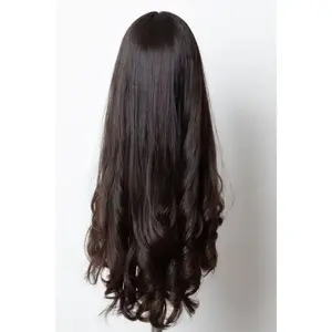 Finest Quality Dark Brown Skin Top Long 100% Virgin European Human Hair Silk Top Jewish Wig Kosher Wigs