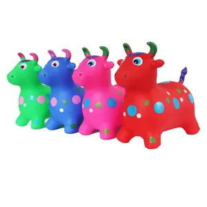 儿童骑聚氯乙烯跳跃橡胶动物玩具充气儿童跳跃动物跳跃玩具牛