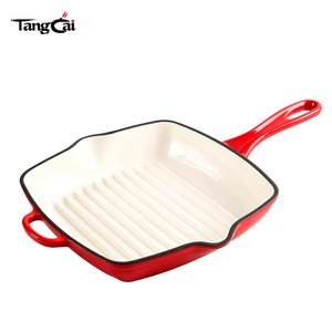 Poêle à griller carrée en fonte émaillée de 26 cm, populaire, saine, sans produits chimiques, à surface striée, idéale <span class=keywords><strong>pour</strong></span> les steaks à la maison - Product Image 3