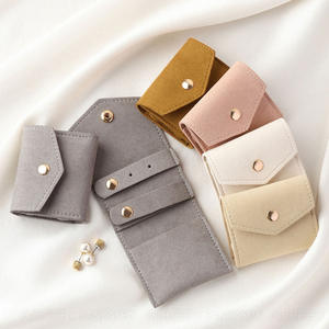 Custom logo Mini Jewelry Storage Bag Portable Travel <b>Earrings</b> Bracelet Pouch for Women Colorful Microfiber Jewelry Organizer - Product Image 1