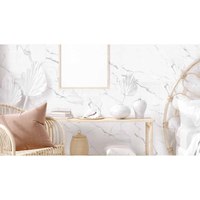Revêtement mural auto-adhésif imperméable SPC Light 800x400mm Blanc Contemporain 5,5mm d'épaisseur Panneau 3D pour la maison, la salle de bain et la cuisine