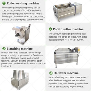 Ligne de production industrielle de frites de pommes de terre françaises, flocons de pommes de terre frites, machine à fabriquer des chips de pommes de terre congelées - Product Image 3