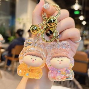 Nuevo Llavero Popular de Muñeca de Dibujos Animados, Artesanía de Resina Líquida, Colgante Luminoso Lindo, Llavero de Arena Movediza Líquida Intermitente - Product Image 2