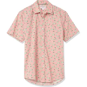 חולצות גברים בסגנון הוואי פוליאסטר באיכות גבוהה מזדמנים שרוולים קצרים מודפס לוגו מותאם אישית לקיץ