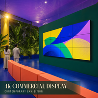 Mur vidéo LCD industriel 49 pouces, cadre de 0,88 mm, écran de jonction 24/7, panneau IPS, luminosité 700 cd/m² pour centre de commande énergétique