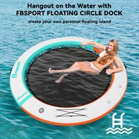 Flotteurs de lac en maille d'été de haute qualité, flotteur de piscine rond épais de 8 pieds, hamac aquatique gonflable pour fête sur la rivière ou à la plage