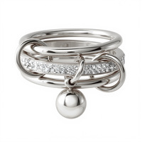 Bague empilable multicouche en zircon avec pierre CZ, design unique, style vintage, plaqué or 18K PVD, vente en gros