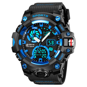 STRYVE Nuovi orologi sportivi con doppio display analogico <span class=keywords><strong>digitale</strong></span> LED, orologi <span class=keywords><strong>da</strong></span> <span class=keywords><strong>polso</strong></span> elettronici al quarzo, cronometri impermeabili fino a 50 m, 8027 - Product Image 3