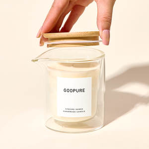 RU AIR Oem Bougie de massage à la cire de soja <span class=keywords><strong>SPA</strong></span> basse température de 8oz avec bec verseur Bocaux en verre à double vitrage avec couvercles en bambou - Product Image 2