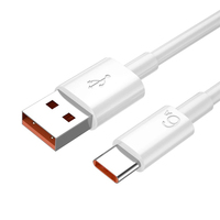 Câble de données USB-C d'origine 1m, charge rapide 6A, PVC Type-C pour téléphones et tablettes Android
