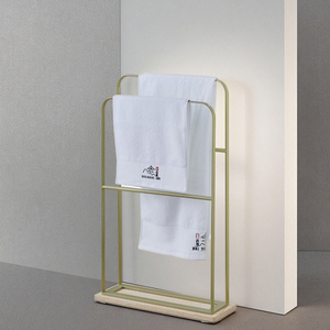 Portasciugamani in acciaio inox placcato oro Hotel-portasciugamani a 2 livelli altezza fissa con binari alti e bassi, <span class=keywords><strong>porta</strong></span> bagno - Product Image 4