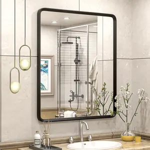 Wholesale Modern Aluminium Profile Frame Silver Wall Mirror Rectangle Shape Bathroom Mirrors