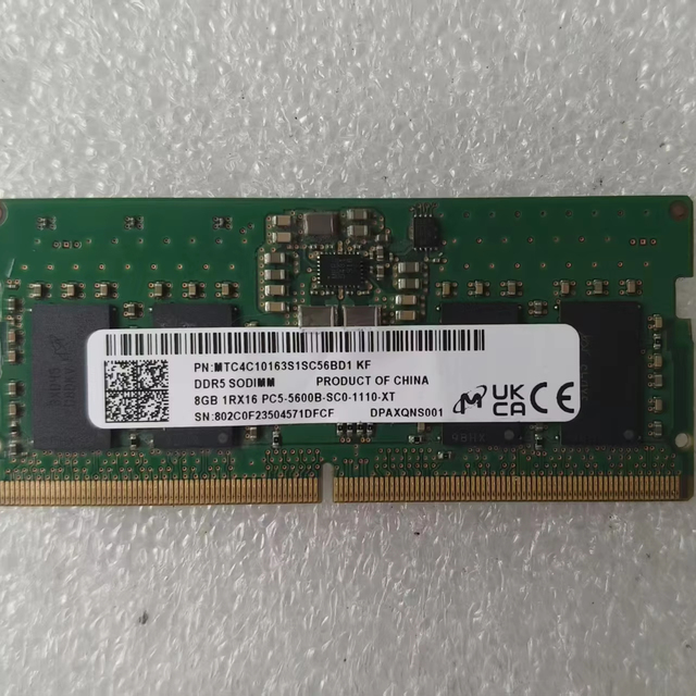 SODIMM DDR5 8GB 5600MHz CL46 1.1V ECC Laptop Memory Module RAM in Stock
