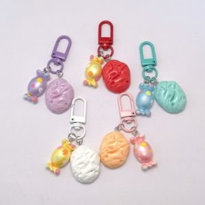 Porte-clés en forme de bonbons et de desserts colorés, breloques pour sac à dos, fabrication de bijoux, accessoires de décoration - Product Image 2