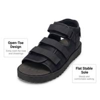 Chaussure antidérapante en plâtre avec empeigne en maille respirante, fermeture auto-agrippante, semelle en EVA, conception ouverte pour fracture du talon, entorse du pied, soin des hallux valgus