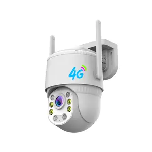 Câmera IP colorida 4G PTZ de 2.0 polegadas para segurança externa em cúpula de vigilância sem fio à noite