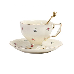Best Selling European Retro 8pcs Coffee <b>Set</b> with Floral Pattern for <b>Gifts</b> - Product Image 1