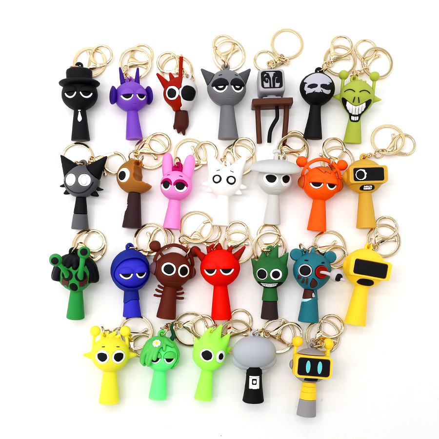 Wholesale PVC Cute Sprunki Rhythm Box Kawaii 3D Keychain