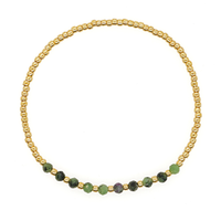 Bracelet fin fait main en perles de verre et éclats de pierres naturelles, empilable, bijoux de poignet perlés pour femme, vente en gros