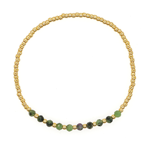 Braccialetto Delicato Fatto a Mano con Perline di Vetro <span class=keywords><strong>e</strong></span> Frammenti di Pietra Naturale, Sottile <span class=keywords><strong>e</strong></span> Impilabile, Gioiello da Polso per Donna, Moda all'Ingrosso - Product Image 6