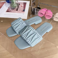 Sandales plates ouvertes pour femmes, respirantes, tendance estivale, avec lettres imprimées classiques