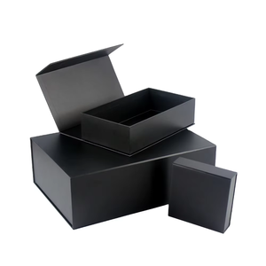 Estructura abatible personalizada Kraft negro mate cartón pelucas pelo <span class=keywords><strong>piedra</strong></span> tijera ropa zapatos caja <span class=keywords><strong>de</strong></span> papel con cierre magnético - Product Image 1