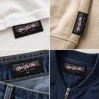 Étiquettes tissées en coton personnalisées pour les vêtements, étiquettes de marque et de taille, fil doux, prix d'usine en gros pour les vêtements