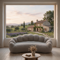 Canapé une place VERNSSY en velours côtelé, garni d'éponge haute densité, capitonné en forme de fleur, idéal pour chambre à coucher ou chambre d'amis, gain de place