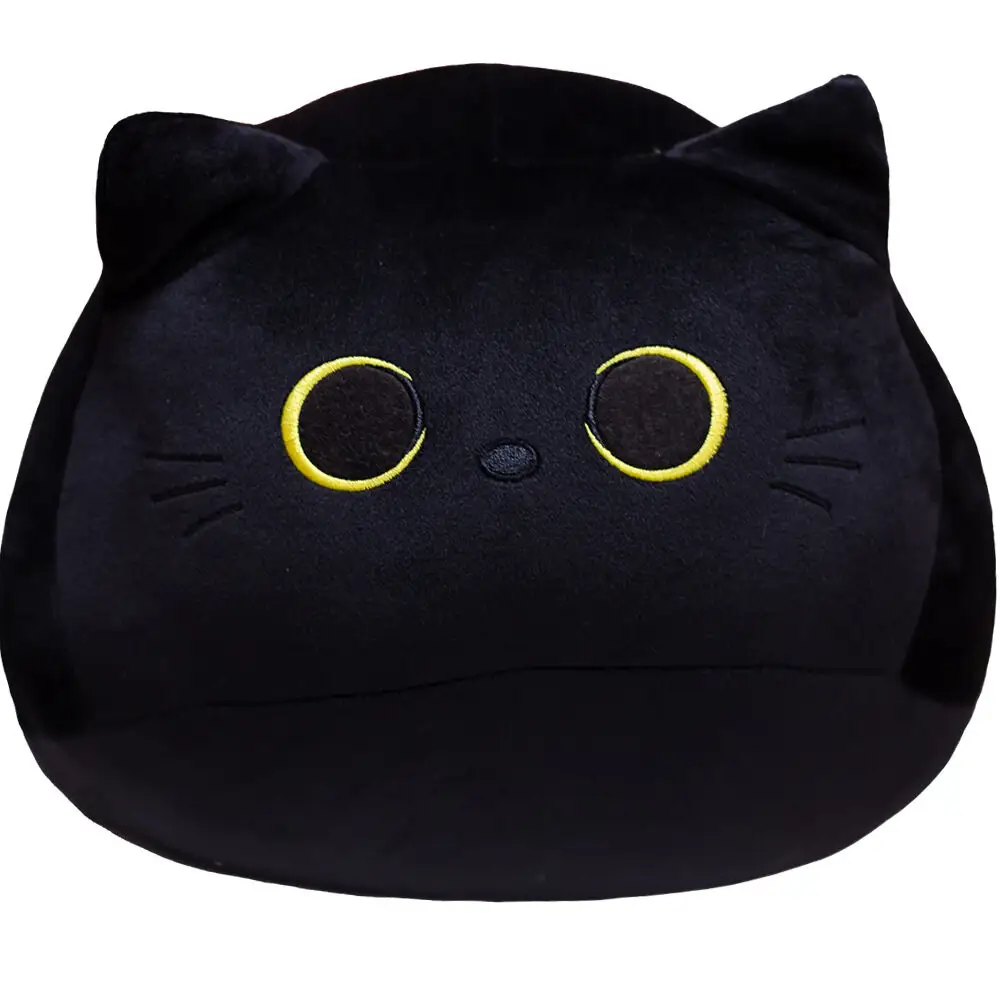 Mainan mewah 5 warna bantal lembut kucing hitam mainan mewah kucing hitam lembut bantal binatang boneka kucing hitam