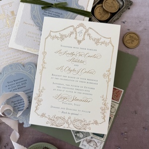 Invitaciones de Boda de Lujo con Impresión en Vainilla, Estampado en Relieve Personalizado, Impresión Tipográfica, Papel Grueso, Grabado en Relieve - Product Image 2