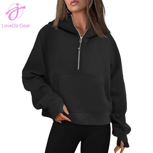 Sudadera con Capucha y Cierre de Cremallera para Mujer, Marca Loveda, con Logotipo Personalizado, <span class=keywords><strong>Colores</strong></span> Sólidos, Estilo Casual, con Bolsillos Grandes - Product Image 5