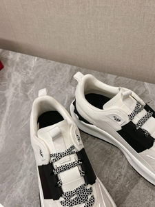 White and Black Chunky Mesh Sneakers with Crystal Lace Detail for Men and Women - Product Image 4