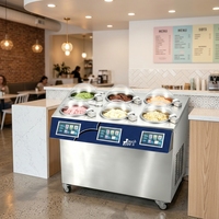 Machine à glace artisanale commerciale verticale à six cylindres, à cuve ouverte, pour gelato et crème glacée dure, avec fonction de surproduction variable