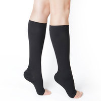 2023 Plus Size 20-30 Mmhg Classe 2 Sport Compression Genou Chaussettes Hautes Filles pour Varices