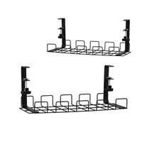 Plateau de gestion de cordon de câble sous le bureau pince rétractable fils montés organisateur rack de rangement pour bureau