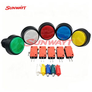 Interruptores LED Redondos Planos de Plástico de Alta Calidad de 12V y 37mm, Botón Pulsador Iluminado para Máquinas de Juegos Arcade - Product Image 2