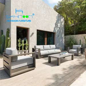 야외 라운지 소파 알루미늄 정원 소파 빠른 배달 야외 가구 디자인 호텔 하이 엔드 소파 정원 (32099)