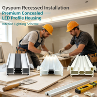 Profilé LED en aluminium extrudé dissimulé de qualité supérieure, design encastré pour les systèmes d'éclairage intérieur