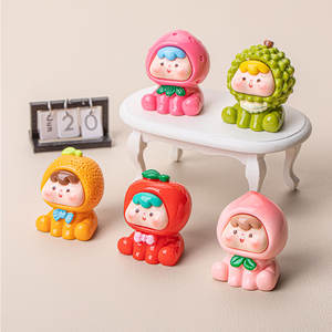 Cachorro de fruta genuina, accesorios DIY, piezas de resina, par de colgantes de llavero, bonitas bolsas ciegas, estatuas de figuras de juguete, regalos pequeños Moli para niños - Product Image 3
