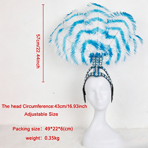 Serre-tête glamour inspiré des années 20 avec plumes et strass, accessoire de costume réglable DIY pour Halloween et les fêtes de remise des diplômes <span class=keywords><strong>Ava</strong></span> - Product Image 6