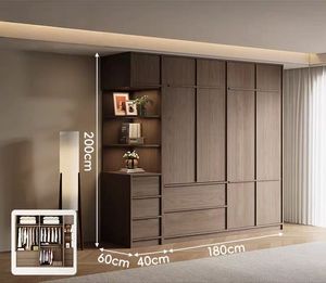 Lemari Pakaian Kamar Tidur MDF Profesional Interior Kontemporer yang Dapat Disesuaikan dengan Desain Berdiri Sendiri untuk Penggunaan di Rumah dan Hotel - Product Image 6