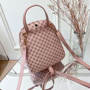 Mochila de Cuero Rosa Estampada para Mujer, Bolso de Hombro de Viaje a la Moda, Impermeable, con Logotipo Personalizado - Product Image 3