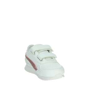 Sneakers Puma da bambina bianche e rosa con glitter, striscia laterale e chiusura in velcro, modello chunky - Product Image 5