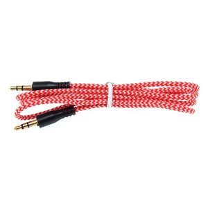 Câble Audio 1M 3.5mm Tressé Aux Casque Câbles D'extension Mâle à Mâle Cric Pour <span class=keywords><strong>Voiture</strong></span> <span class=keywords><strong>iPhone</strong></span> Samsung MP3/4 Haut-Parleur - Product Image 2
