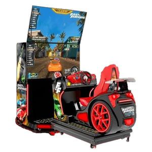Máquina de Juego de Carreras Arcade, 4 Pantallas, Operada con Monedas, Conexión para Dos Jugadores, Máquina Comercial de Carreras de Autos - Product Image 1